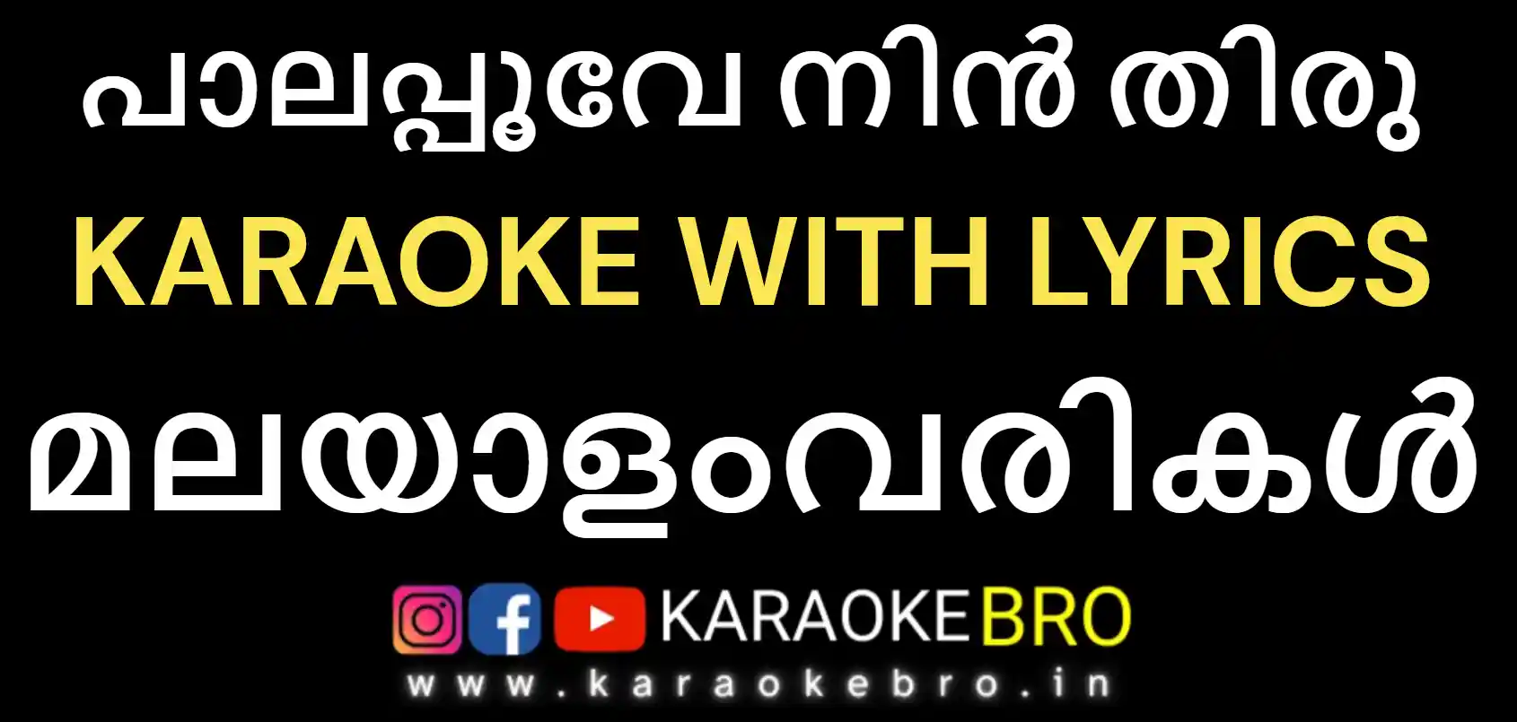 Paalapoove nin thiru karaoke with malayalam lyrics