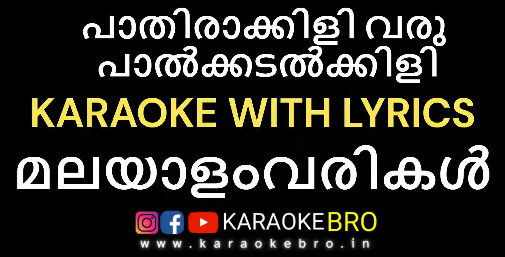 Paathiraakkili varu paalkkadalkkili karaoke with malayalam lyrics